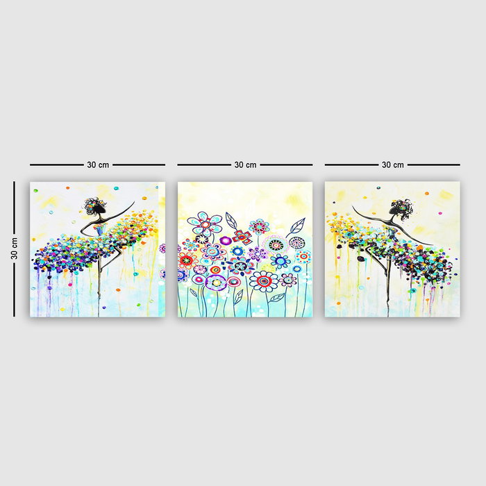 Wallity DRPRC10 Conjunto de 3 Pinturas Decorativas en Lienzo Multicolor